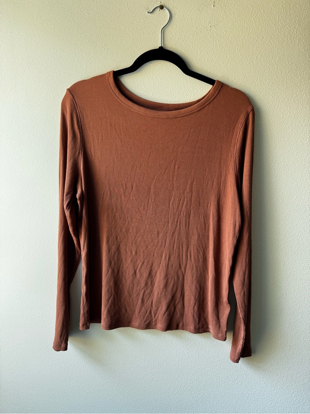 NWOT A New Day Burnt Orange Ribbed Long-Sleeve Shirt